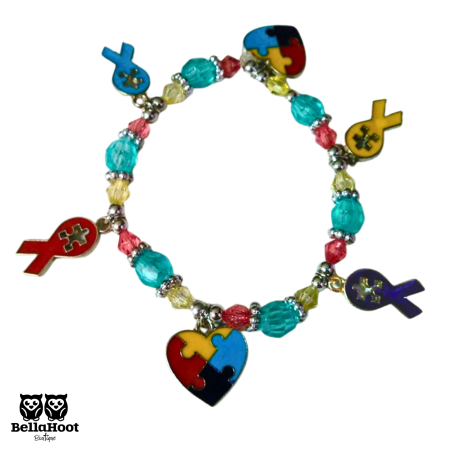 Autism Beaded Charm Bracelet Autism Beaded Charm Bracelet